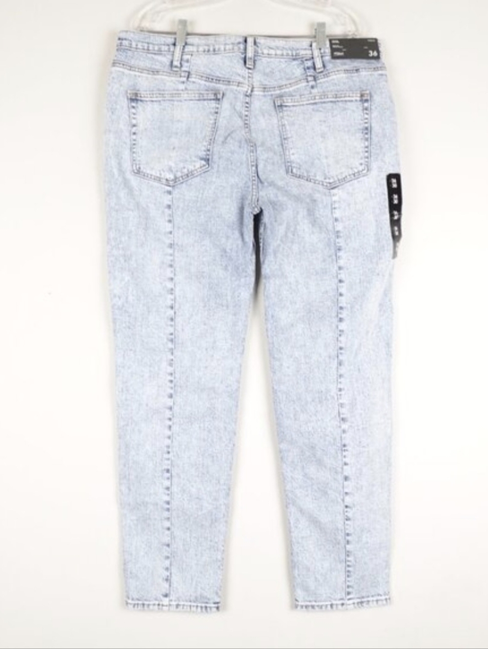 NEW Silver FRISCO High Rise Tapered Jeans Womens 36 (38x30) Acid Wash Stretch
